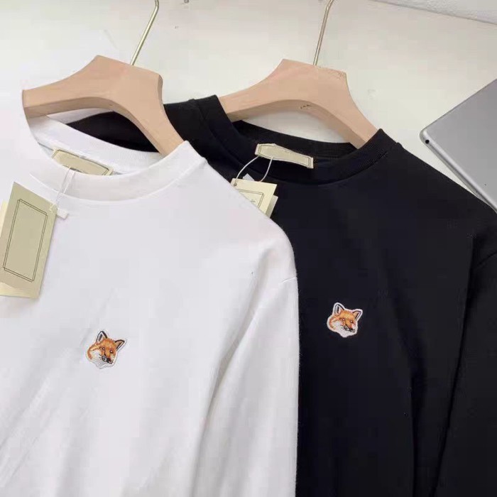 Áo thun nữ tay ngắn Maison Kitsune họa tiết cáo vàng, phù hợp mặc hàng ngày, thời trang và đa năng.