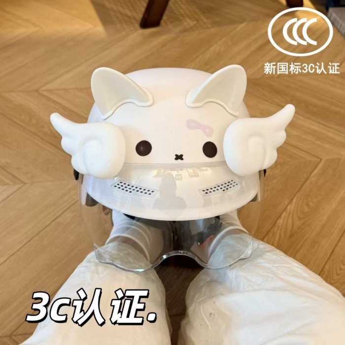 🌈 Helmet Electric Motorcycle Adult Helmet Sun Protection Safety Helmet Cute Universal