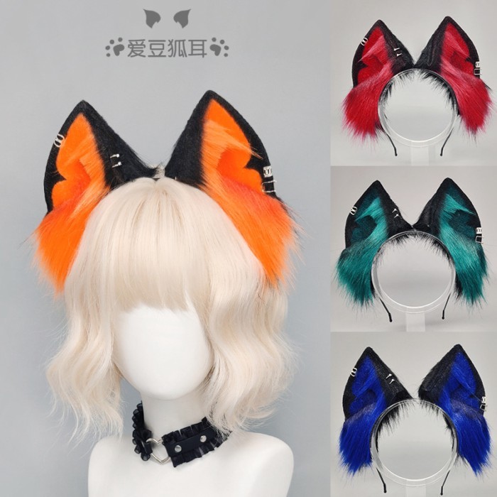 Halloween Headband Fox và Wolf Ears Phong Cách Y2K
