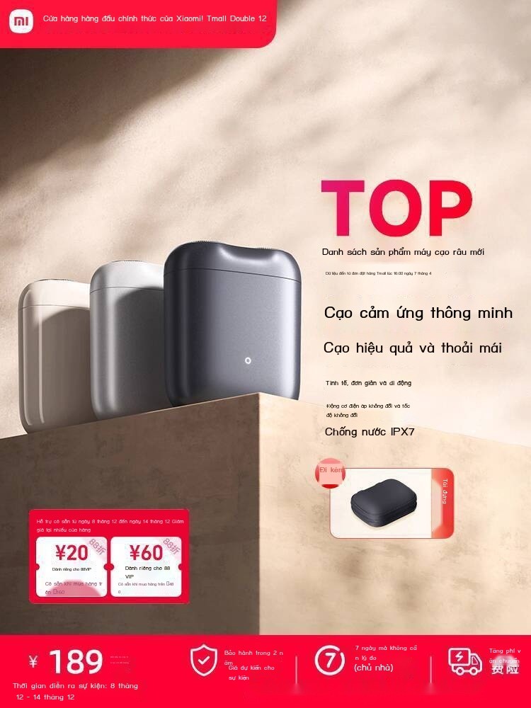 [Hàng có sẵn/Ảnh thật] Máy râu Xiaomi chính hãng Mijia S200, máy cạo mini điện cầm tay, kích hoạt c