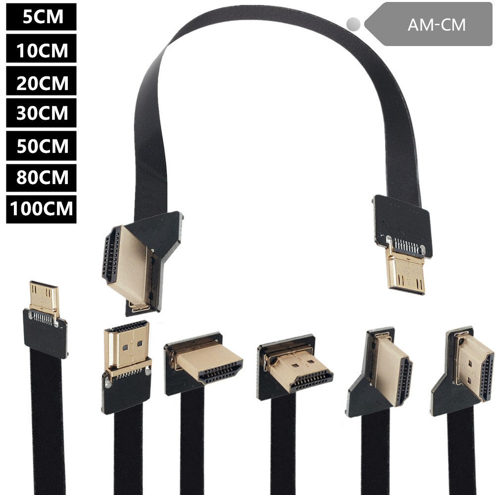 Cáp Trên Không PV PTZ FPV Chuyên Dụng HDMI A-C mini Tiêu Chuẩn HDM Một Nam Đến C Nam Khuỷu Tay Cáp P