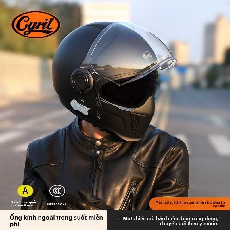 【4830Bộ Sưu Tập Người】CYRIL Mũ bảo hiểm xe máy toàn mặt Sailo chống sương mù với hai tấm che3C Thiết