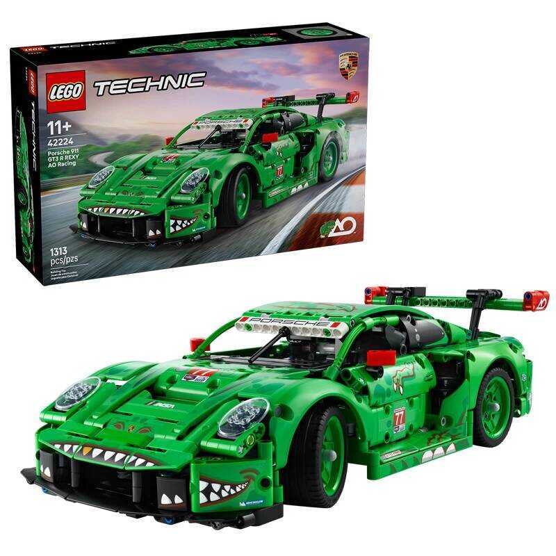LEGO 42224 Porsche 911 GT3 R REXY AO bộ đua cơ khí đồ chơi lắp ráp xe thể thao