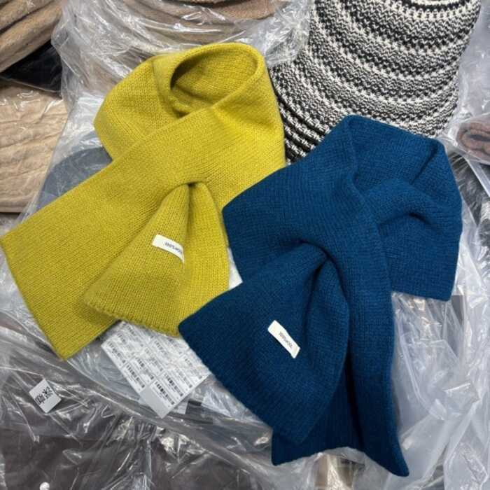 Mùa Thu Đông Úc 1% Khăn Len Phù Hợp Với Phong Cách Hàn Quốc Không Khí Ấm Áp Dệt Kim Khăn Đeo Chéo Kh