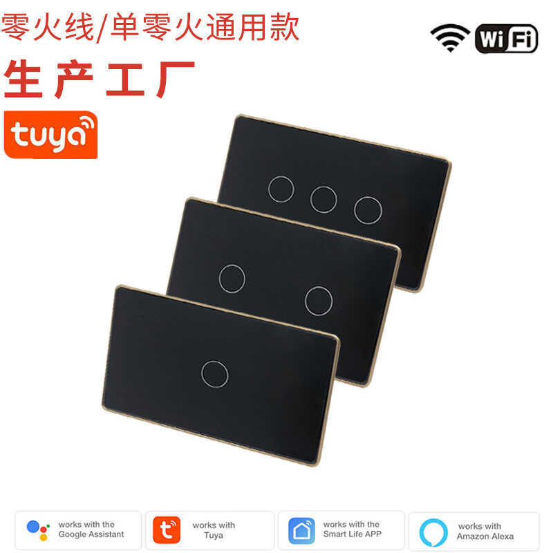 Tiêu chuẩn Mỹ Úc Graffiti WiFi Khung kim loại Smart 1234-Channel Công tắc cảm ứng Kính cường lực