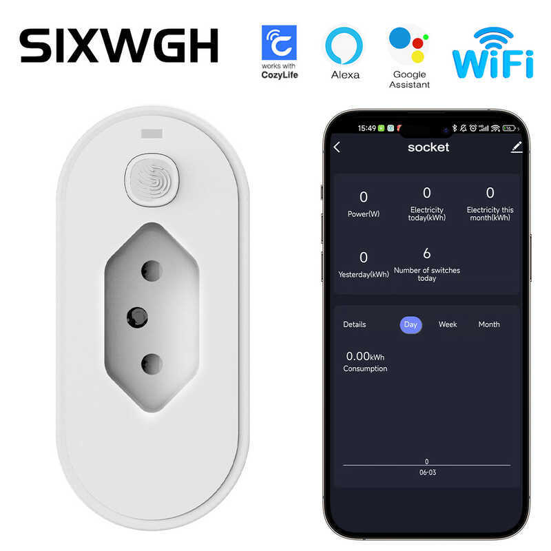 Ổ cắm thông minh Đo WiFi 16A Thời gian Brazil Tiêu chuẩn Cozylife Hỗ trợ AxaGoogleHome