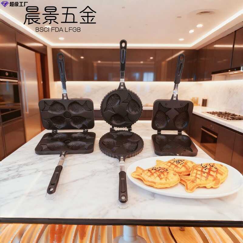 Chống Dính Taiyaki Khuôn Gia Đình Bánh Waffle Khuôn Bánh Trứng Khuôn Bốn Cá Nướng Khuôn Chuyên Dụng