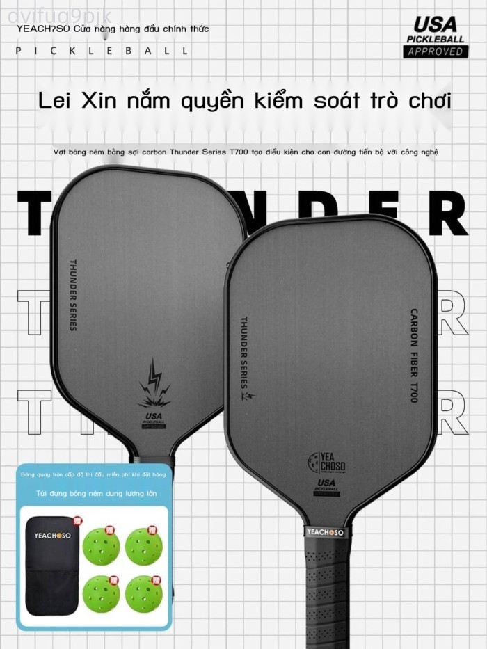 [SALE] Vợt pickleball YEACHOSO sợi carbon T700, pickleball, bóng bàn, vợt pickleball.