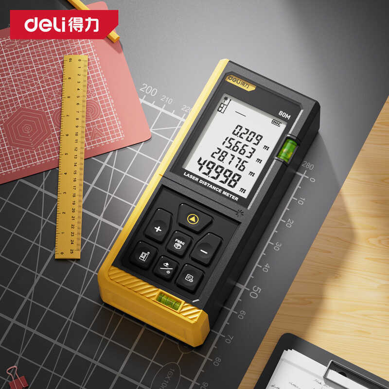 Deli Tool DL4169 Laser Rangefinder 80m Laser cầm tay Đo độ chính xác cao hồng ngoại