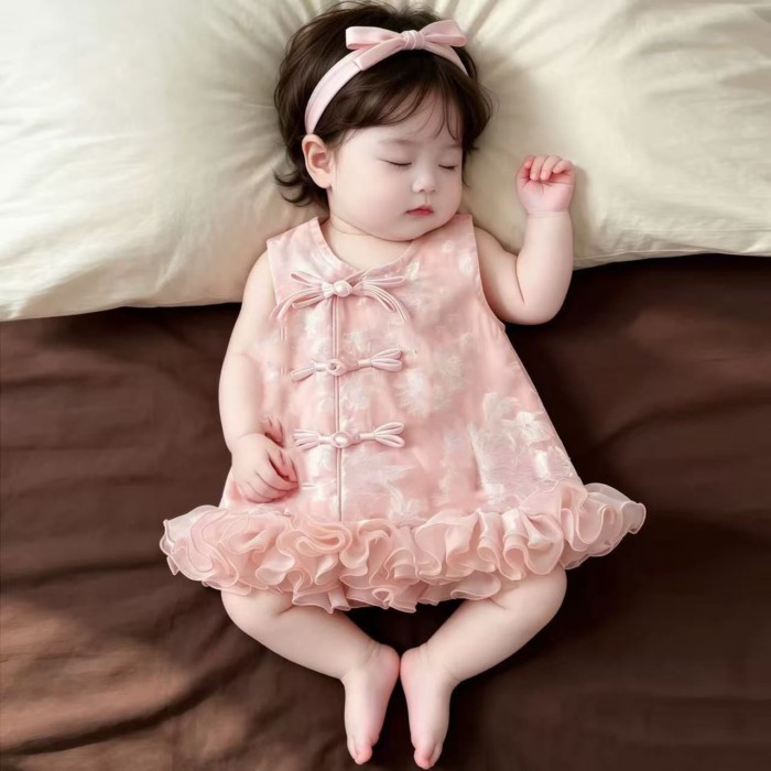 Summer Clothes, New Chinese Style, Skirt, Hundred Days, Baby, Clothes, Baby Girl, One Year Old, Dre