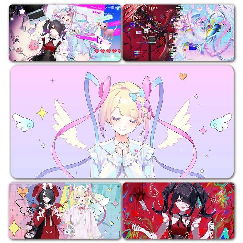 Needy Streamer Overload Cô Gái Needy Overdose Ame OMG Kawaii Thiên Thần Dễ Thương Màu Hồng Mousepad 