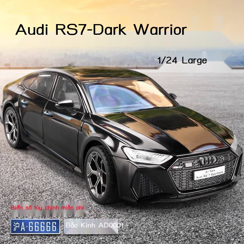 [Mẫu mới] Mô hình Audi RS7 1:24 chính hãng, xe thể thao hợp kim giả thật, đồ chơi cho bé trai, quà