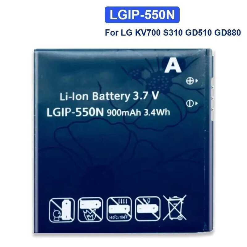 Thay thế đáng tin cậy 900mAh cho pin điện thoại di động LG KV700 S310 GD510 GD880 Lgip-550N