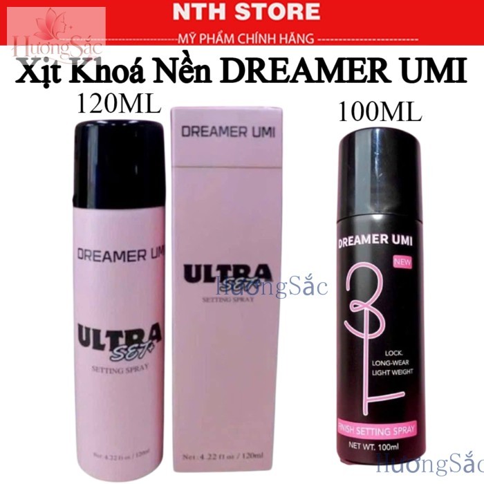 Xịt khóa nền Dreamer Umi Mẫu Mới 120ml  - Xịt cố định makeup Dreamer Umi giữ lớp trang điểm