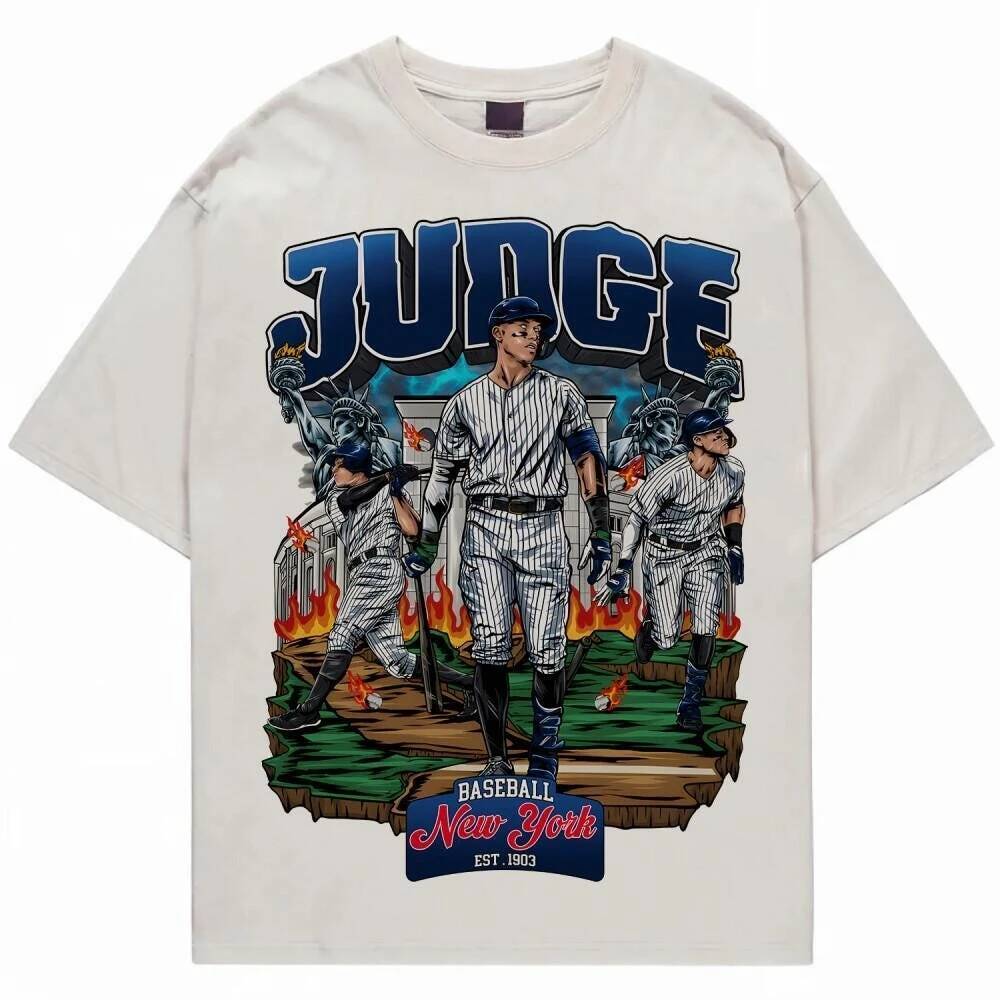 Vintage 90 Aaron Thẩm Phán Unisex Áo Sơ Mi Retro Truyện Tranh Phong Cách Aaron Thẩm Phán New York Độ