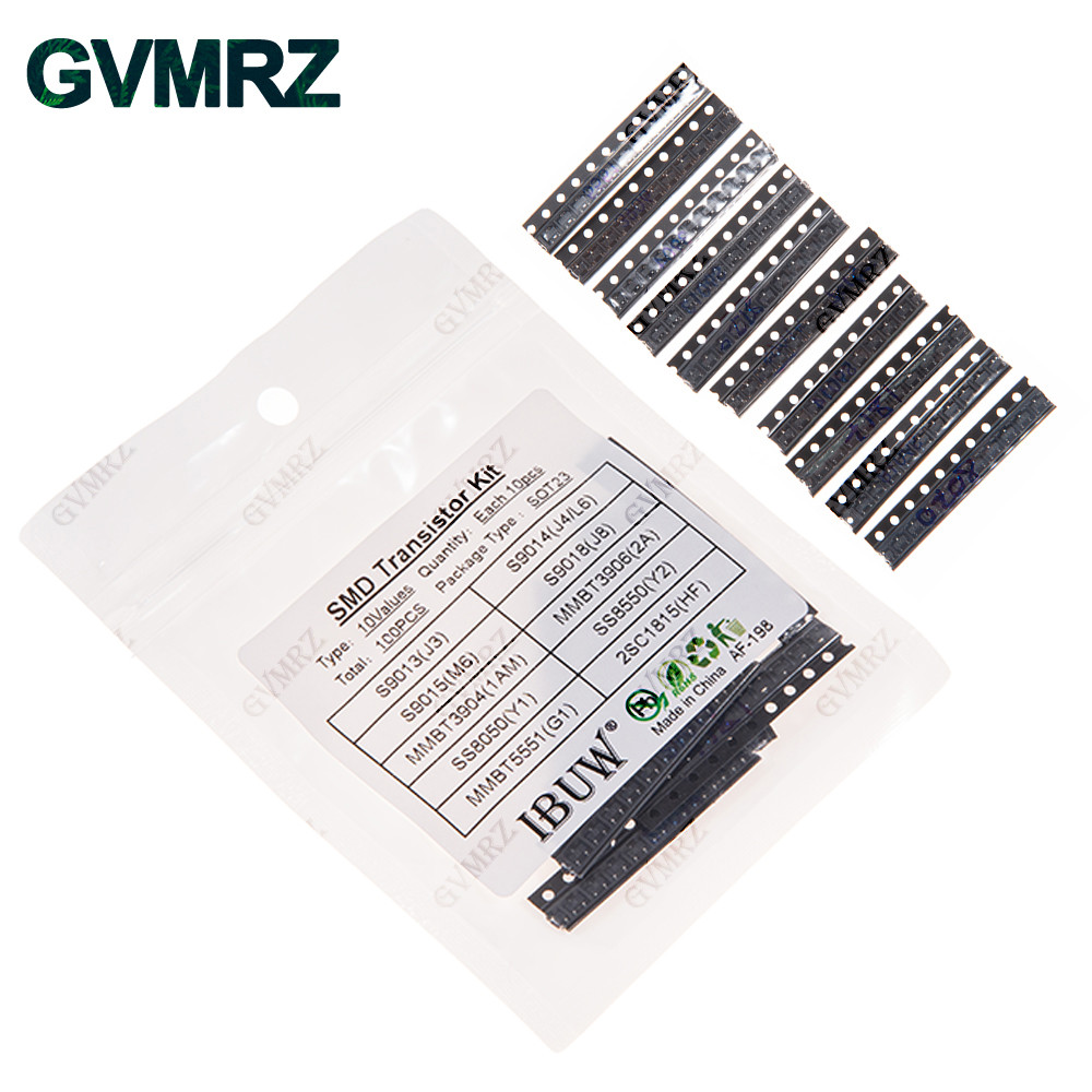 10 Loại X10 Cái = 100 Chiếc SOT-23 SMD Transistor KIT S9013 S9014 S9015 S9018 MMBT3904 MMBT3906 SS80