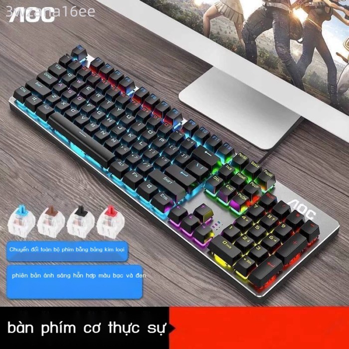 (Giá Hủy Diệt) Bàn chơi game AOC GK410, có switch xanh, phím cơ cho tính, phụ kiện máy tính để bàn