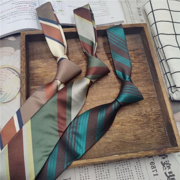 Shaoxing Luzhou Tie Hàng Cao Cấp Thắt Lưng Retro Thời Trung Cổ Sọc Khí Quyển Nam Làm Tay Kinh Doanh