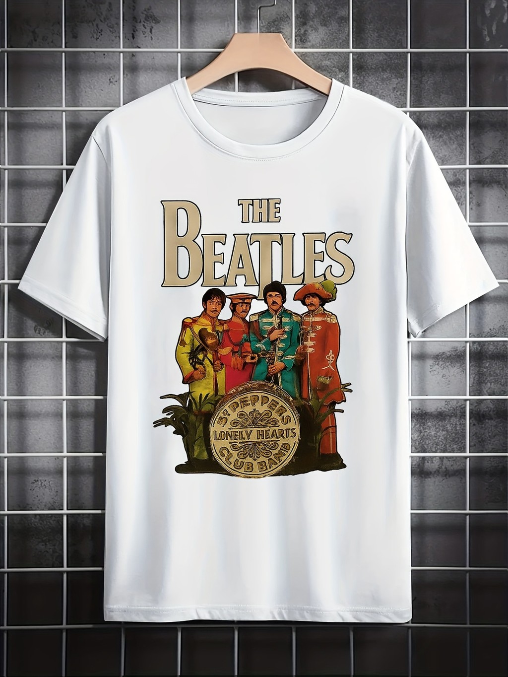 Áo thun in hình thành viên biểu tượng 3D của ban nhạc nam - John Lennon,, George Harrison & Ringo St