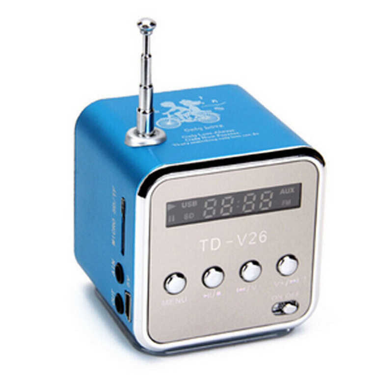 Loa Card TD-V26 Radio U Disk Di Động Mini Stereo Walkman mp3 Loa Siêu Trầm Điện Thoại Di Động