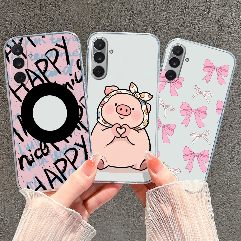 Dành Cho Samsung Galaxy M36 M35 M34 M33 Vỏ Hình Chú Heo Dễ Thương Nơ Chống Rơi Silicon Bảo Vệ Chống 