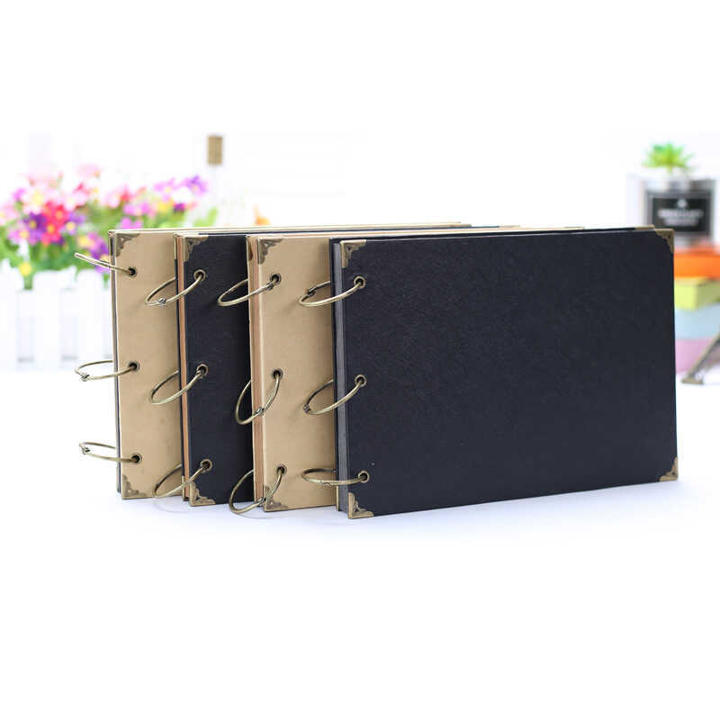 33cm Vintage Giấy Kraft DIY Hoop Tay Dính Album Kraft Card Loose-Leaf Album