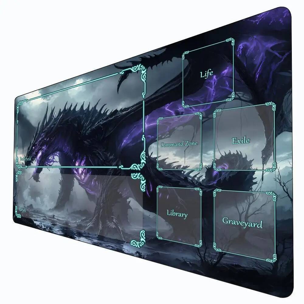 Dark Skeleton Dragon và Cool Unicorn MTG Playmat Magic Card Battle Mat Chống trượt Bền Commander pla