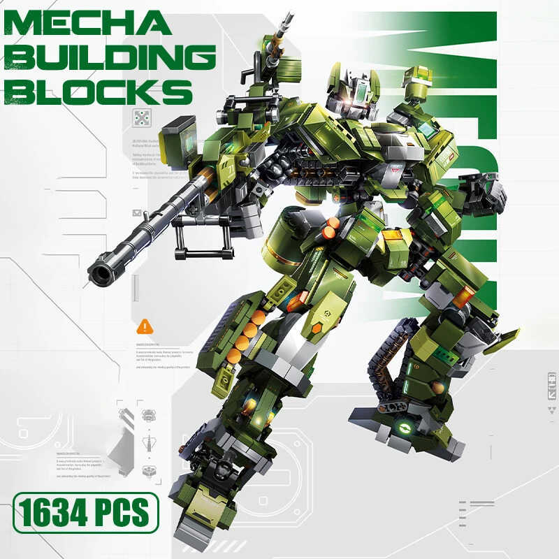 MOC New Mecha Warrior Building Blocks Tank Transformation Robot Armor Figures Model DIY Gạch Đồ chơi