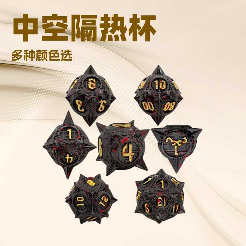Bộ xúc xắc kim loại DND Dungeon và Dragon Polyhedron Running Group RPG Tabletop Game D6 Board Game