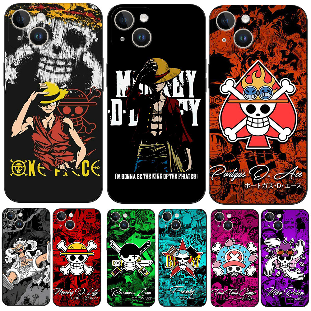 Dành Cho iPhone 14 Ốp Lưng Cho iPhone 14 Plus Ốp lưng Silicon Mềm Bảo Vệ Đen Tpu Ốp Lưng luffy Cướp 