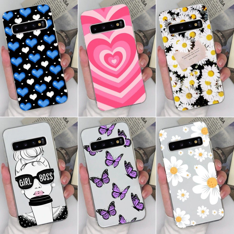 Ốp Lưng Cho Samsung Galaxy S10 S10 Plus Vỏ Trái Tim Tình Yêu Ngọt Ngào Vỏ Trong Suốt TPU Silicon Mềm