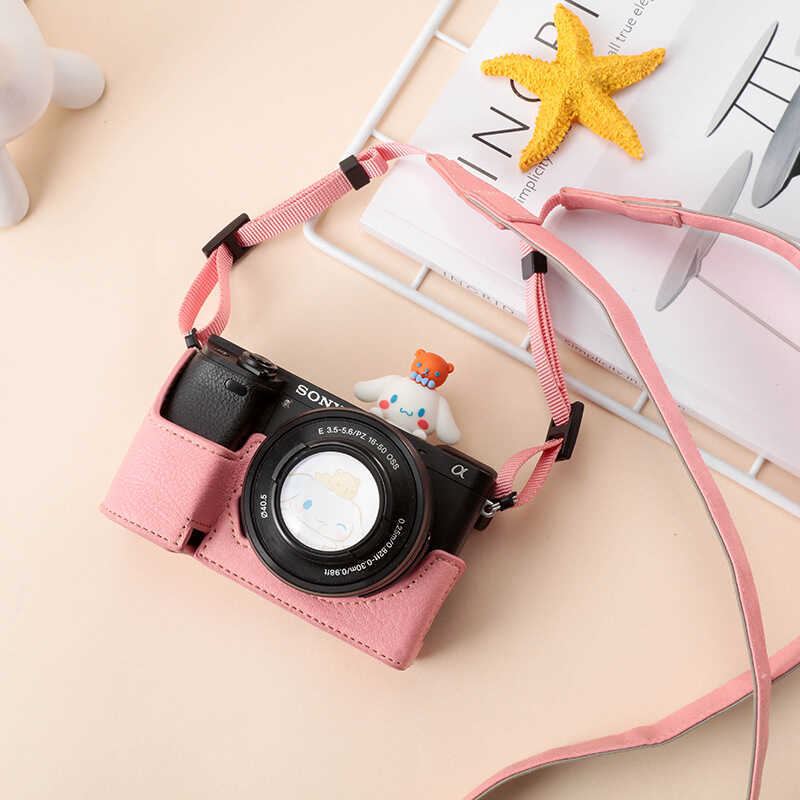 Hộp bảo vệ túi đựng máy ảnh Sony a6400 a6100 6300 6000 Vỏ da cơ bản Vỏ máy ảnh Nửa bộ phụ kiện