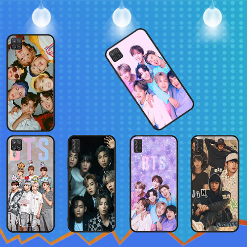 Ốp điện thoại BTS màu đen mềm cho Samsung Galaxy A02 M02 A03S A10 A10S A20 A30 A20S A40S A70 A26 A36