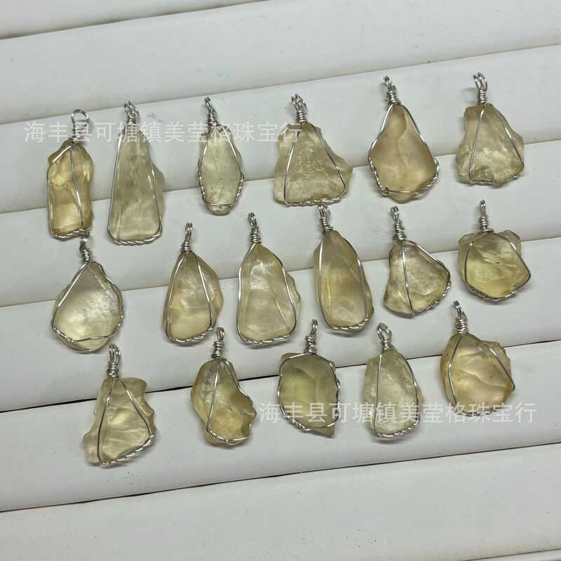 Dây chuyền đá thô từ thiên thạch tự nhiên Libya, phù hợp cho Crafting DIY