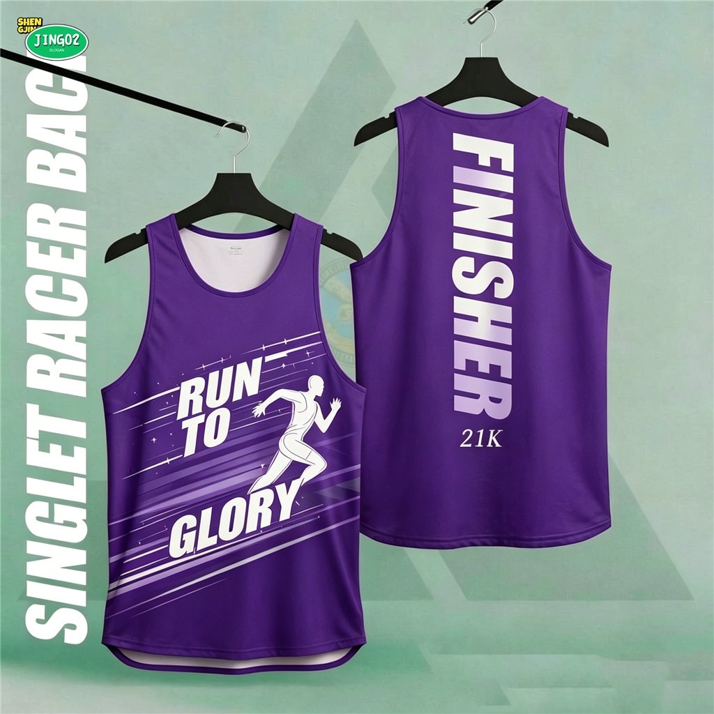 (J02) Racer Back Running Sport Tank Top In đầy đủ