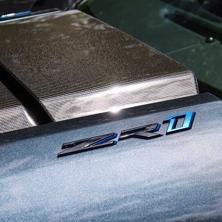 Thích hợp cho Chevrolet ZR1 C7 Corvette Hood Logo ô tô Thân xe dán nhãn Nhãn chữ đen