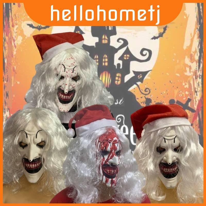 3 Eerie Terrier Mặt nạ chú hề Mặt nạ cao su đen trắng mới Trang phục Halloween