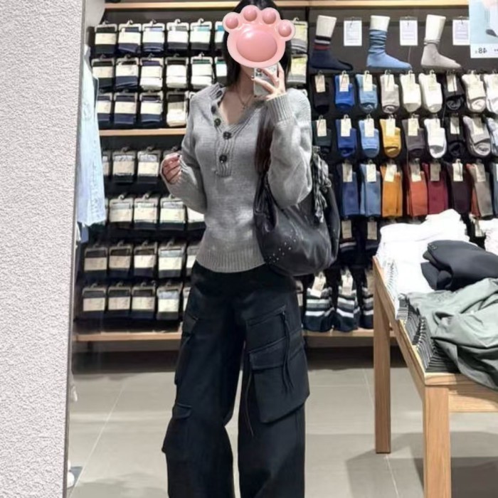 Hot girl màu xám giảm béo áo len đáy dài giảm béo màu trắng thường ngày dài tay | BigBuy360 - bigbuy360.vn