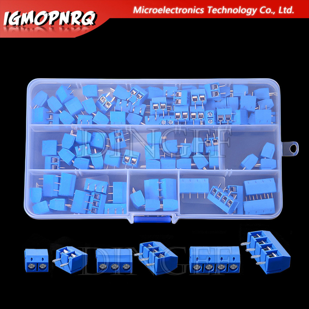 100 Chiếc PCB Vít Thiết Bị Đầu Cuối Khối Kết Nối KF301 Pitch 5.0MM 2P 3P 4P Bộ Có Thể Xẻng KF301-2 X