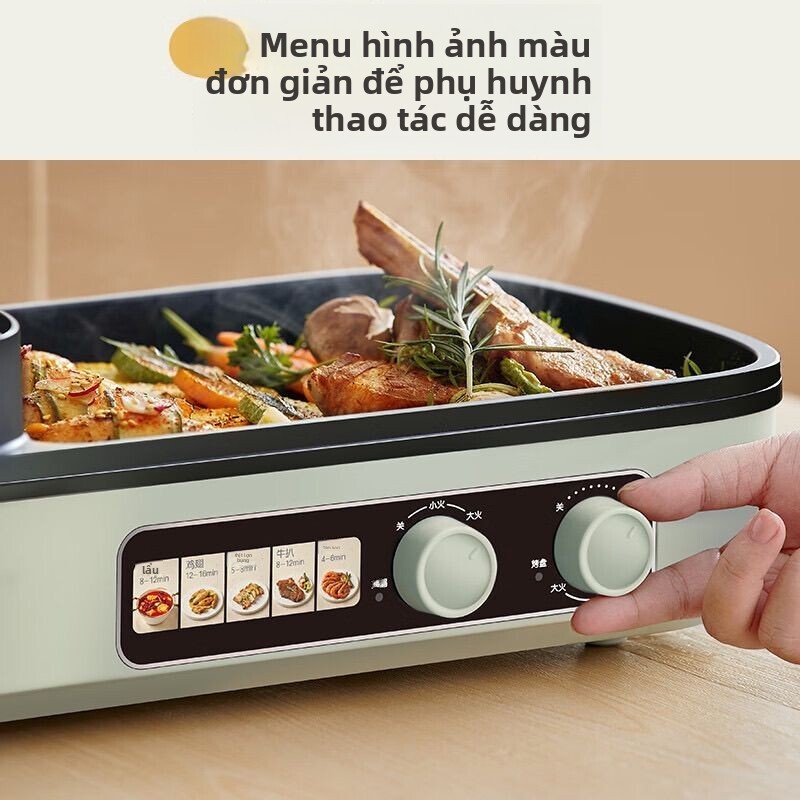 Bếp điện Bear đa năng, và tất cả trong một, máy nướng BBQ Hàn Quốc E20V1