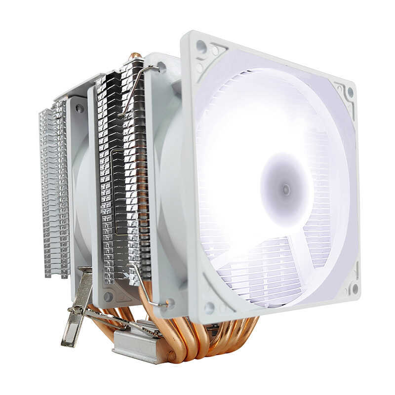 Tất Cả Trắng CPU Tản Nhiệt 6 Ống Đồng 1700 / 1366 / 1156 CPU Quạt Làm Mát Glacier B26