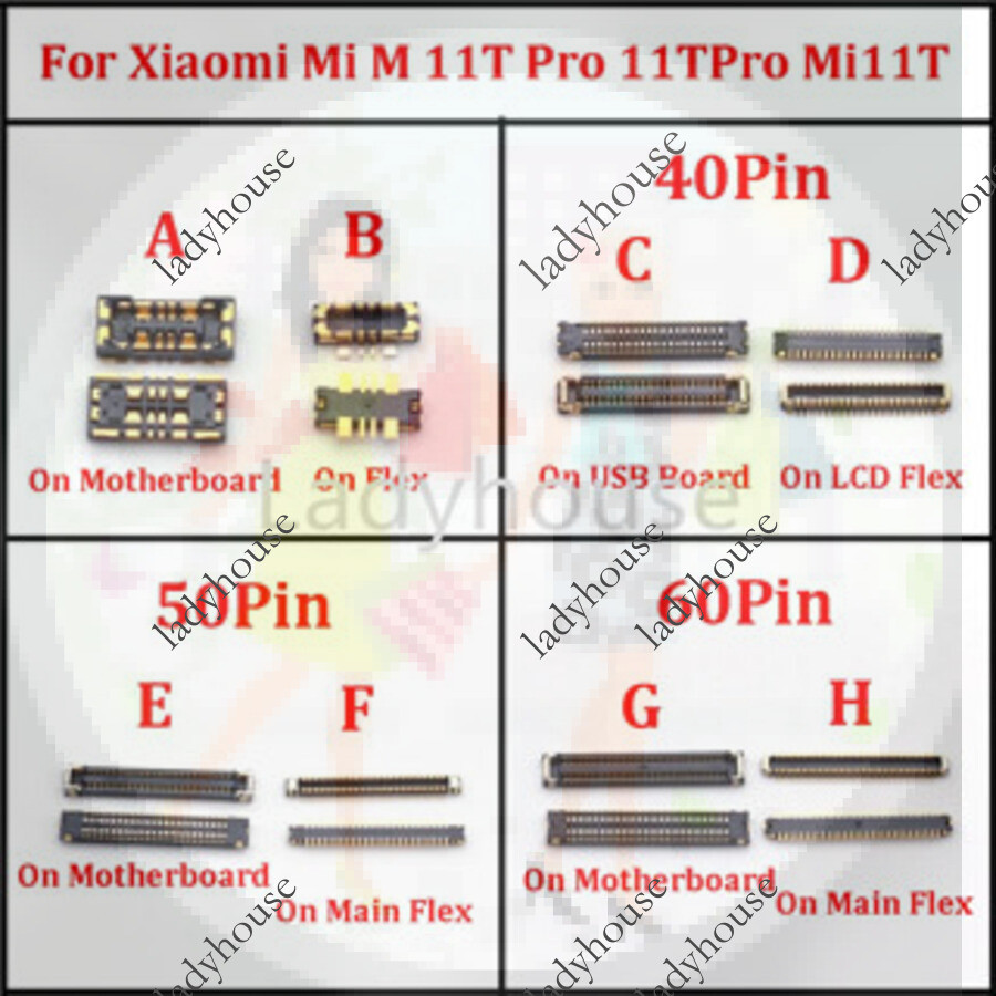 3-5 Chiếc Dành Cho Xiaomi Mi M 11T Pro 11TPro Mi11T Màn Hình Lcd Màn Hình FPC Kết Nối Sạc Usb Sạc Pi