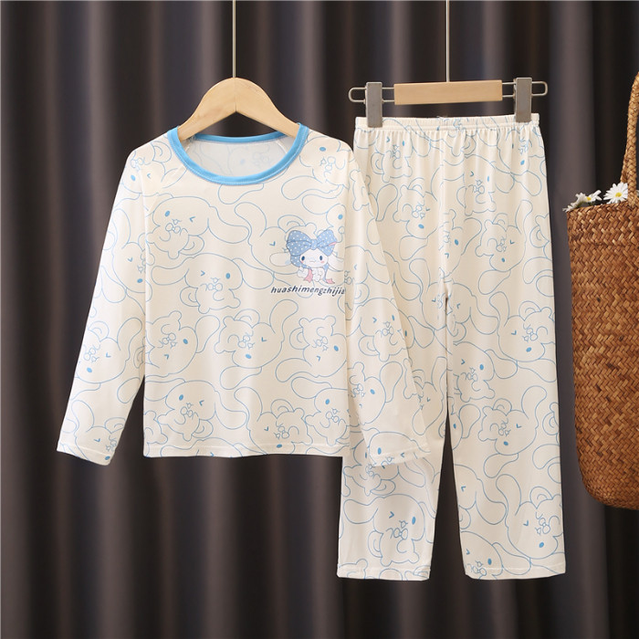 Affordable Kids Sleepwear Kid's Long Sleeve Round-Neck Nightwear Kawaii Melody Girls' Pyjamas for 4 
