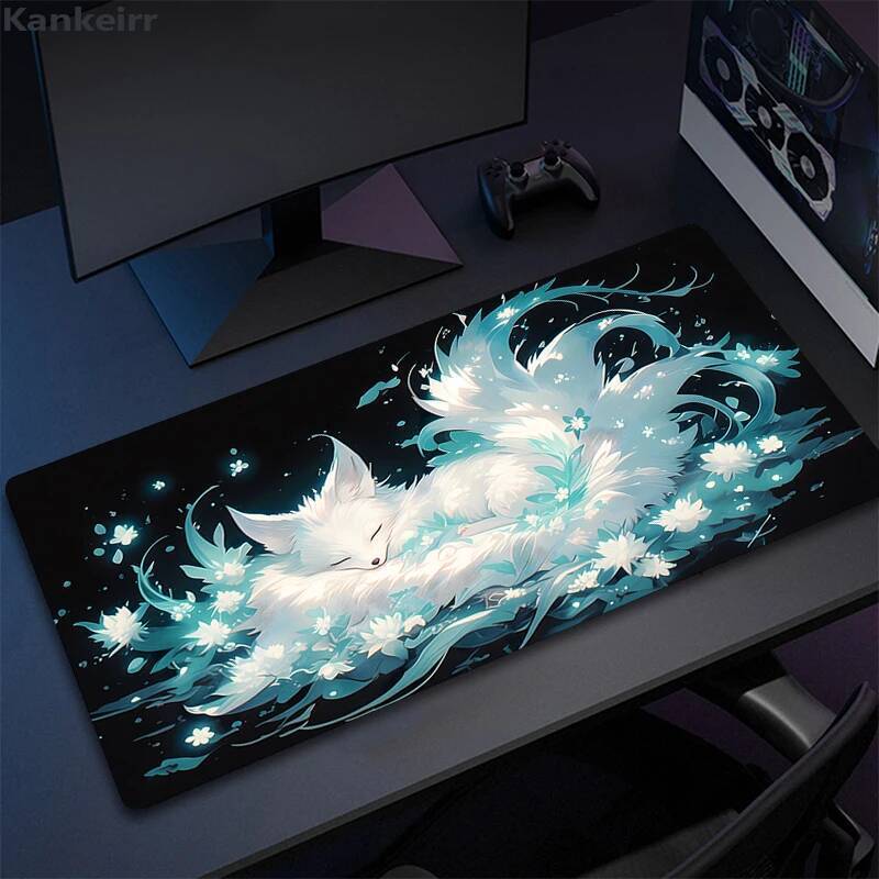 XXL Miếng Lót Chuột Dễ Thương Kawaii Cáo Bàn Thảm Mousepad Miếng Lót Máy Tính 100x50cm Thảm Để Bàn L