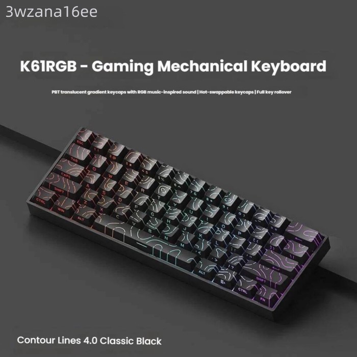 [Siêu Hot]  Bàn phím cơ mini K61 thể thay thế nóng, switch xanh, đèn RGB, dành chơi game, có dây, k