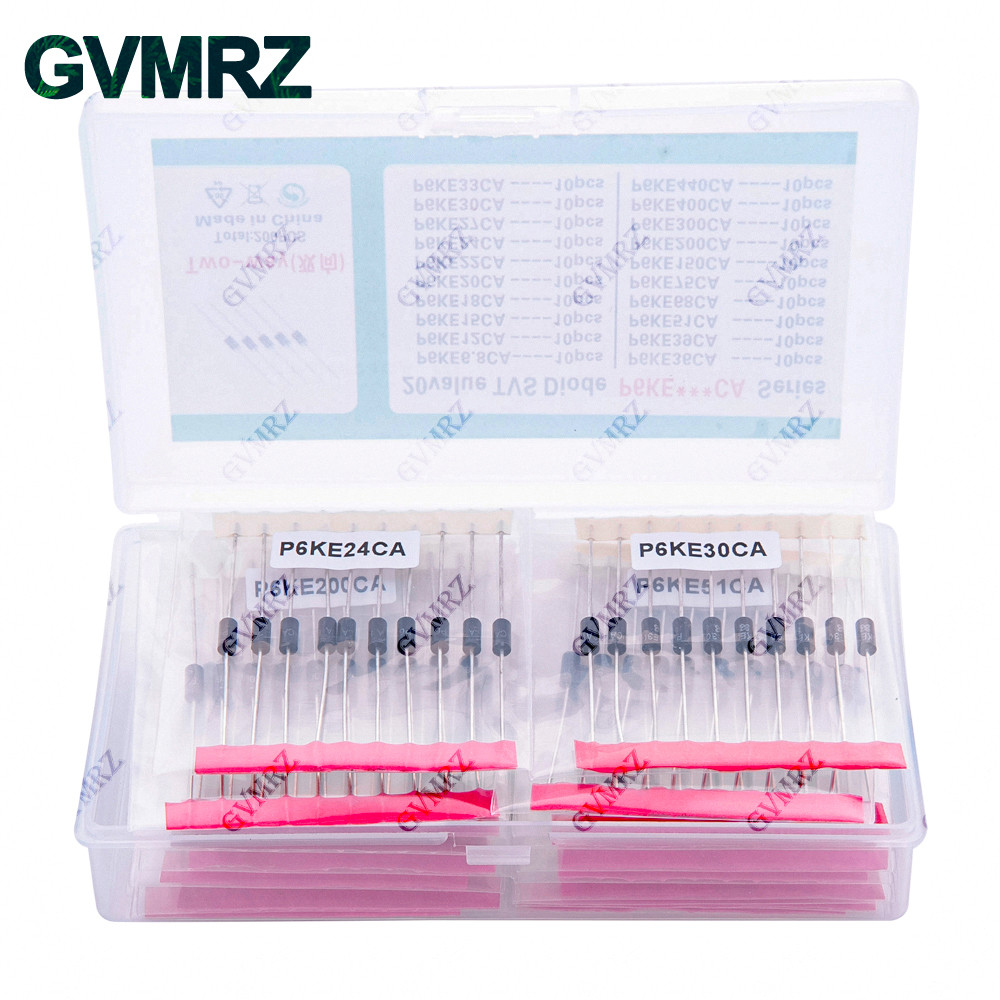 200 chiếc 20values * 10 chiếc Bộ bóng bán dẫn TVS P6KE6.8A / CA 12 / 15 / 18 / 22 / 20 / 24 / 27 / 3
