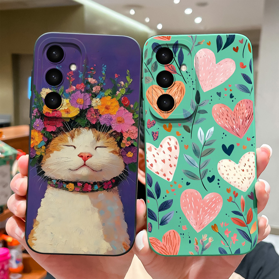 Dành Cho Samsung S25 S25 + Samsung S25 Ultra S25Edge Ốp Điện Thoại Mèo Dễ Thương Hoa Đẹp Silicon Mềm