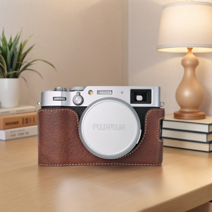 Ốp Bảo Vệ Camera Fuji X100VI Vỏ Bảo Vệ Camera X100vi Túi Camera Nửa Bộ Vỏ Da Đế Bảo Vệ C