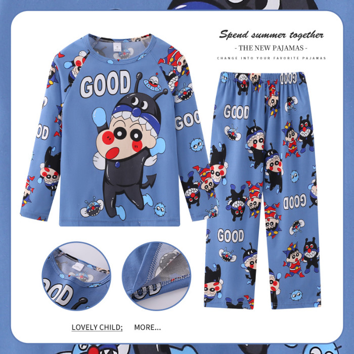 Bulk Discount Pajamas Child Long Sleeve Round-Neck Nightdress Cute Snoopy Boy's or Girls' Loungewear