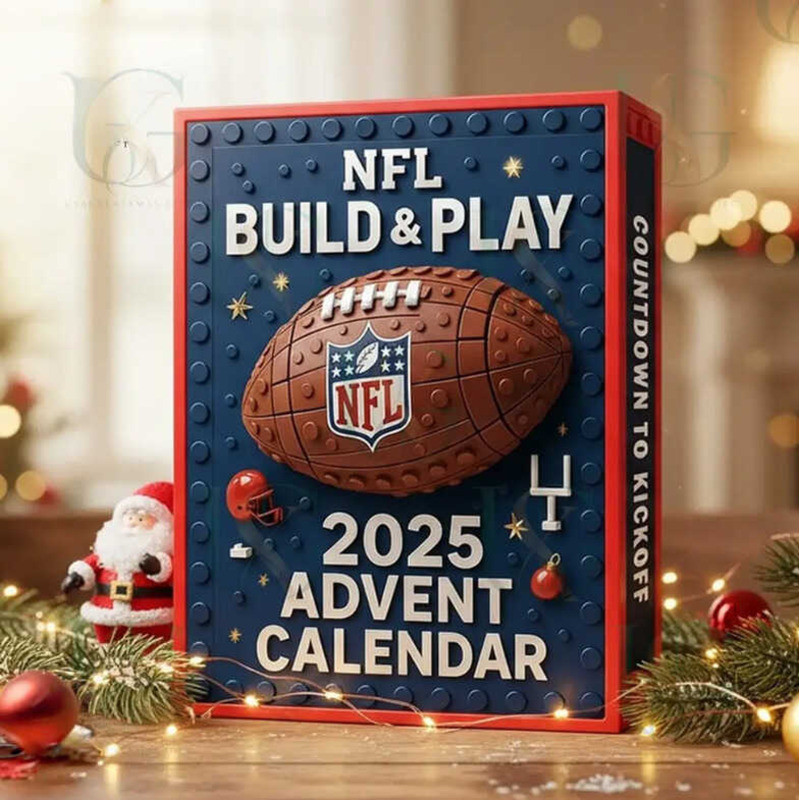 Sản phẩm mới NFL Full Team Rugby Lịch đếm ngược Giáng sinh Hộp bí ẩn Acrylic Cây thông Noel Trang tr